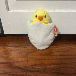 Ty Yellow Chick Plush in White Egg
